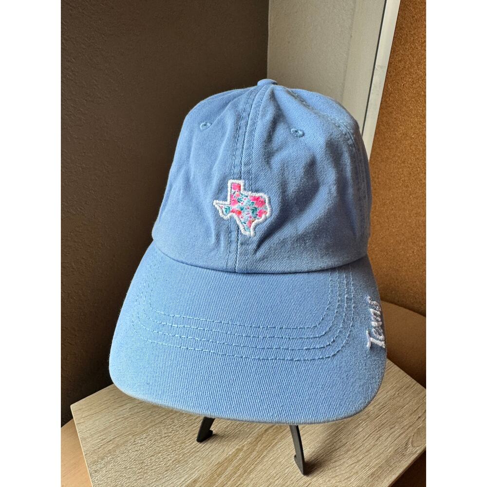 Texas Floral Embroidered Dad Hat - Light Blue
